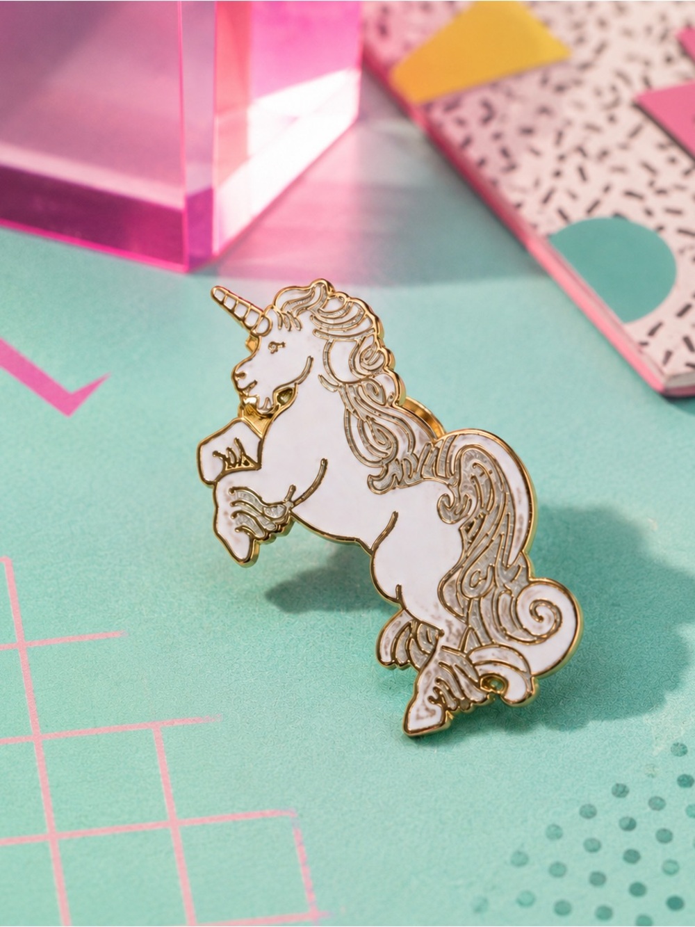 Vintage‎ 1980s Pinnacle Designs Enamel Unicorn Pin